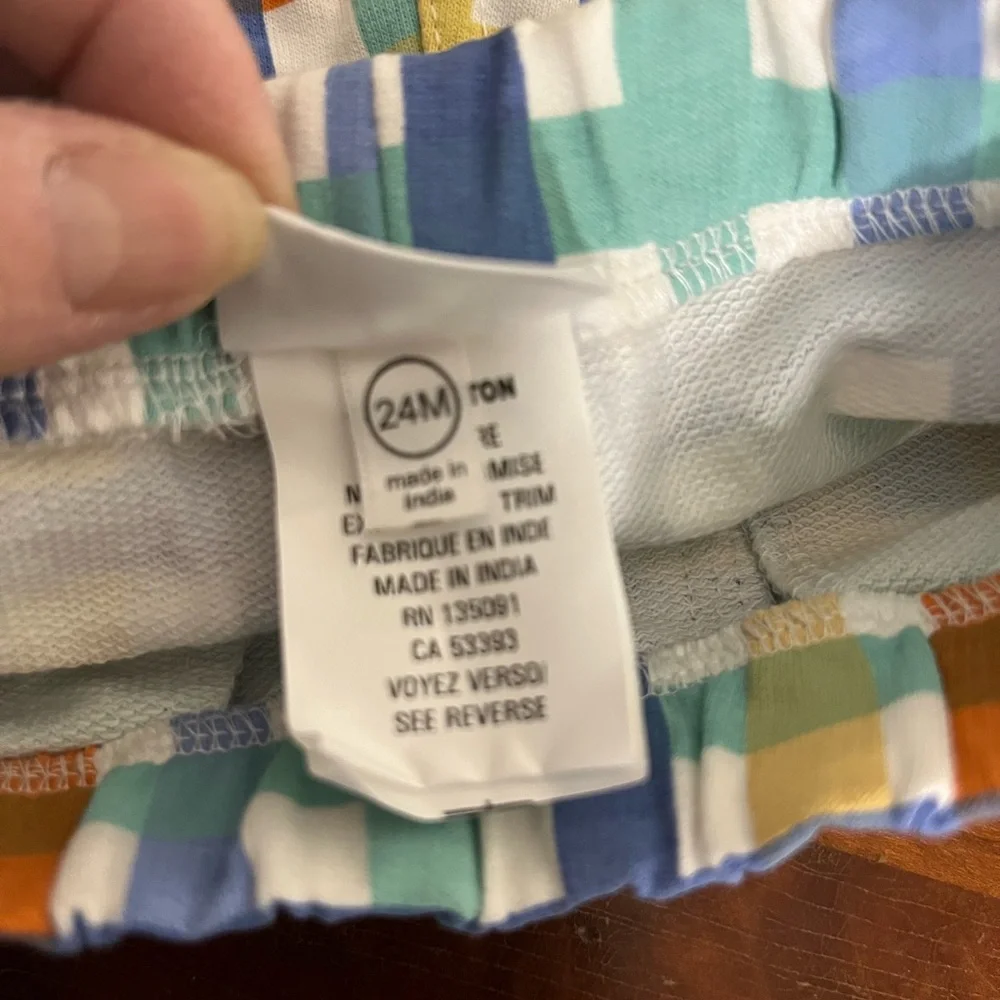 Minibamba 2 pc boys size 24 month shorts & orange shirt with ice cream truck NWT